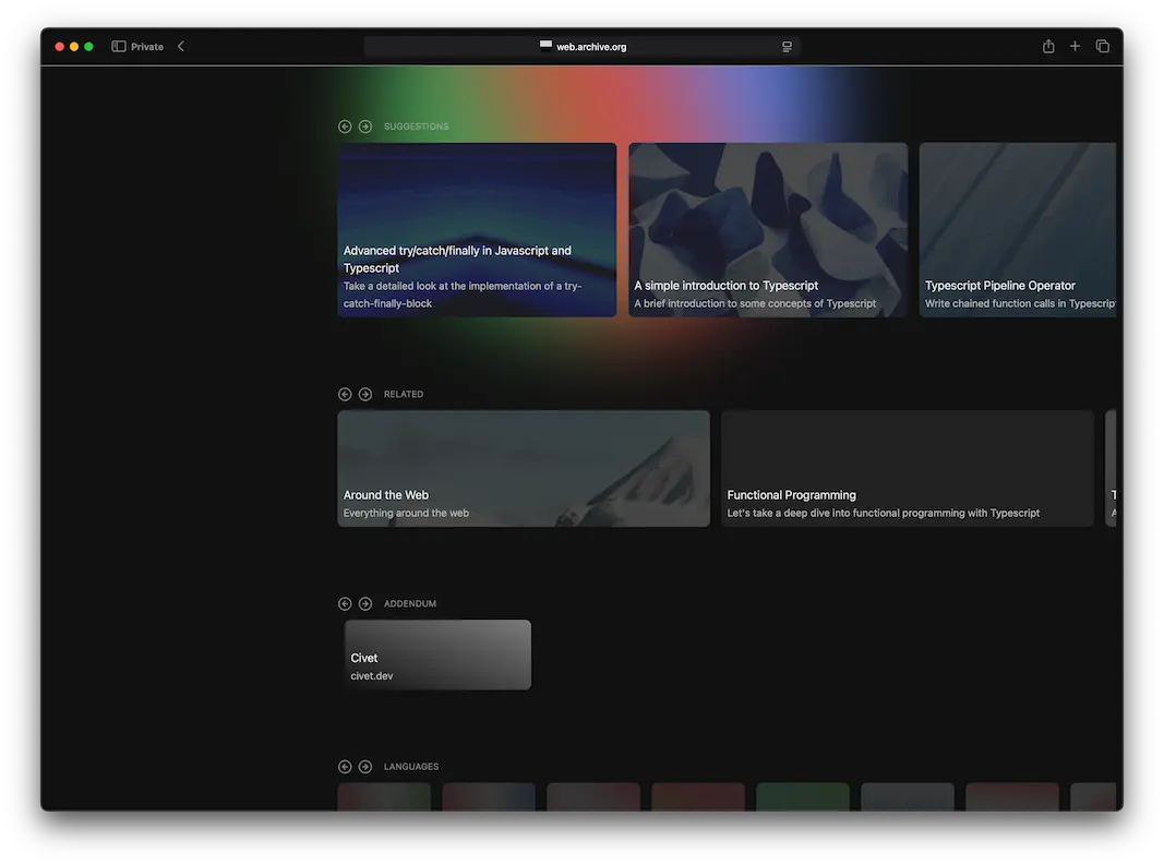 New tiles for relevant suggestions.